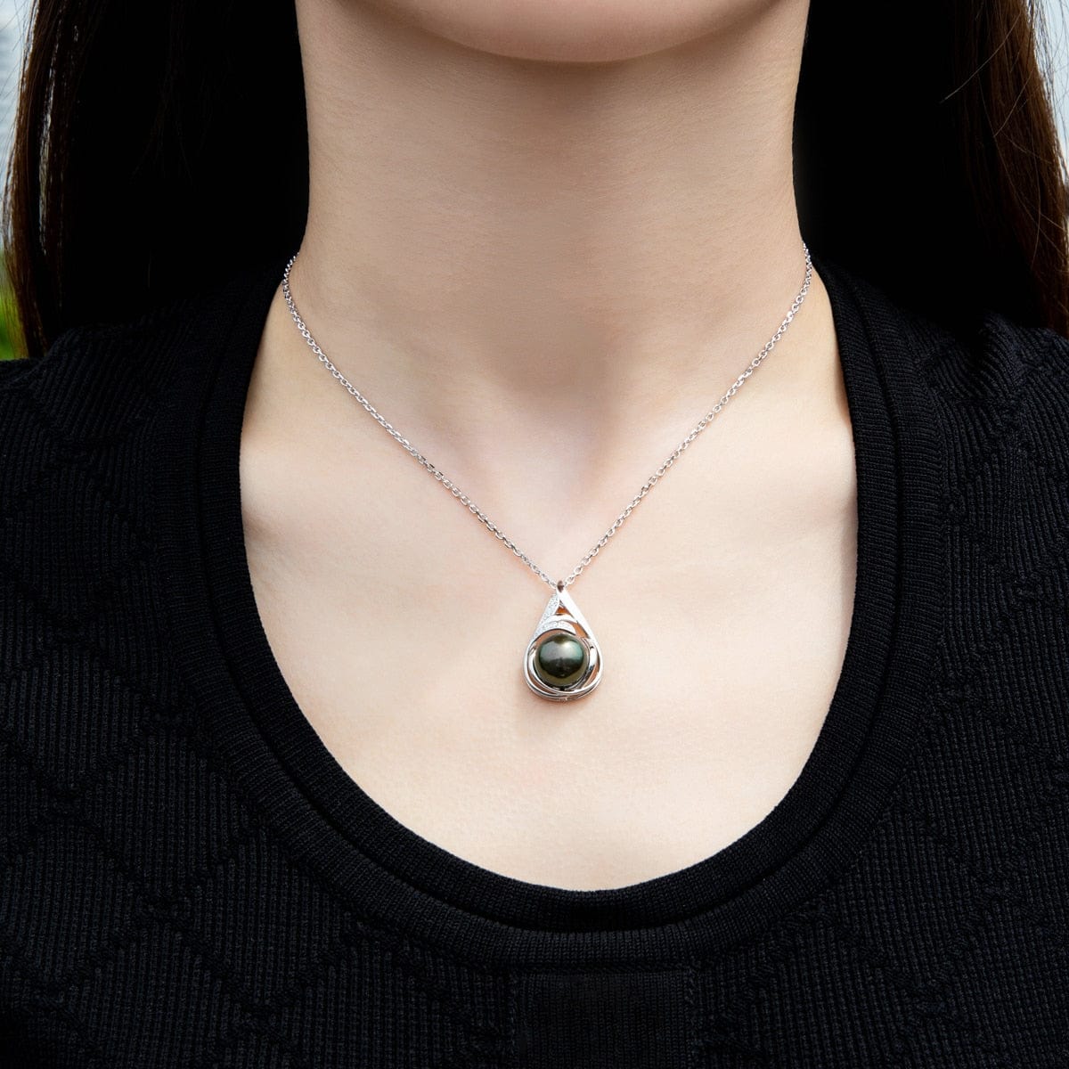 Pendentif Perle de Culture Tahiti – 11–12 mm Argent – Nacréa Tahiti