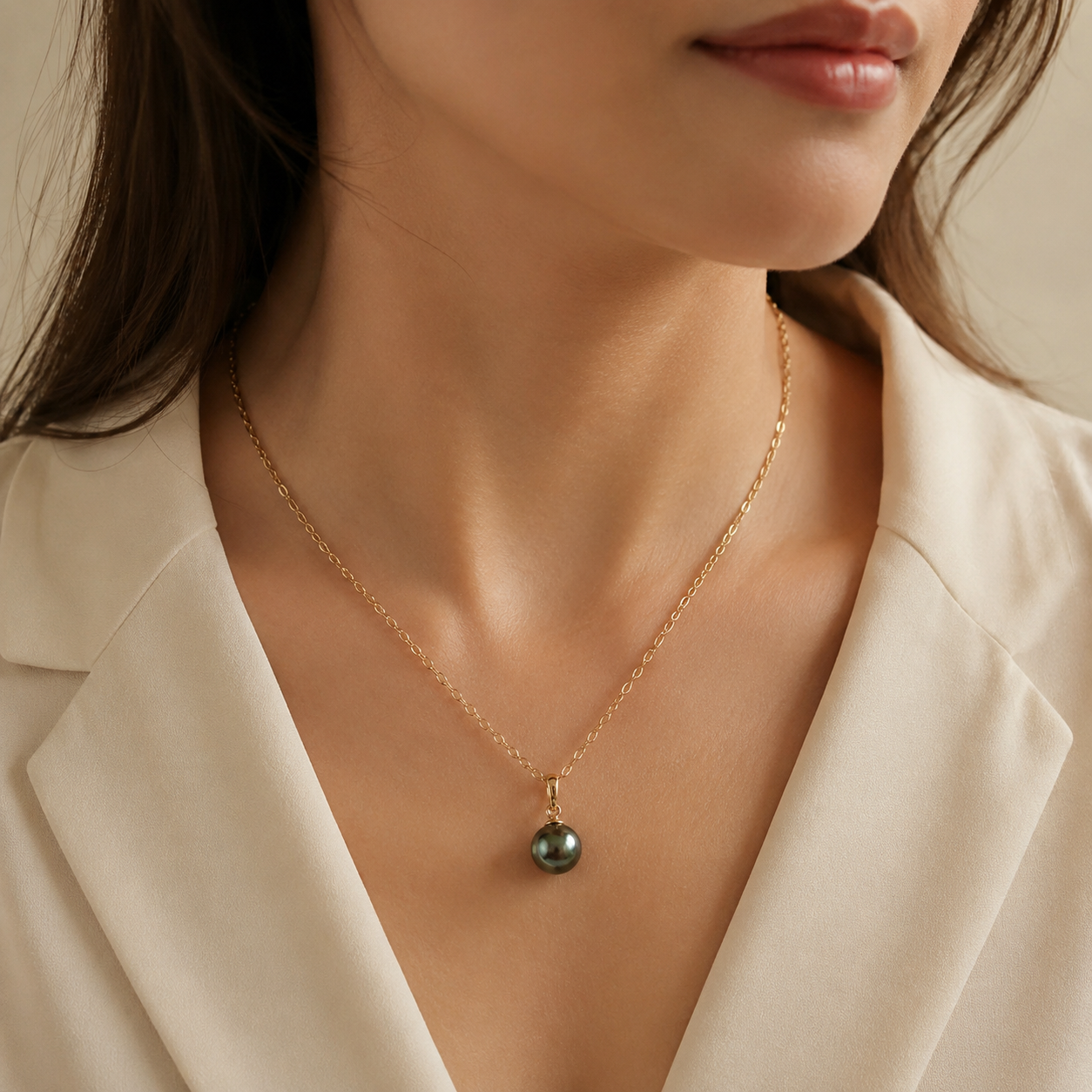 Collier Perle de Tahiti Bleue