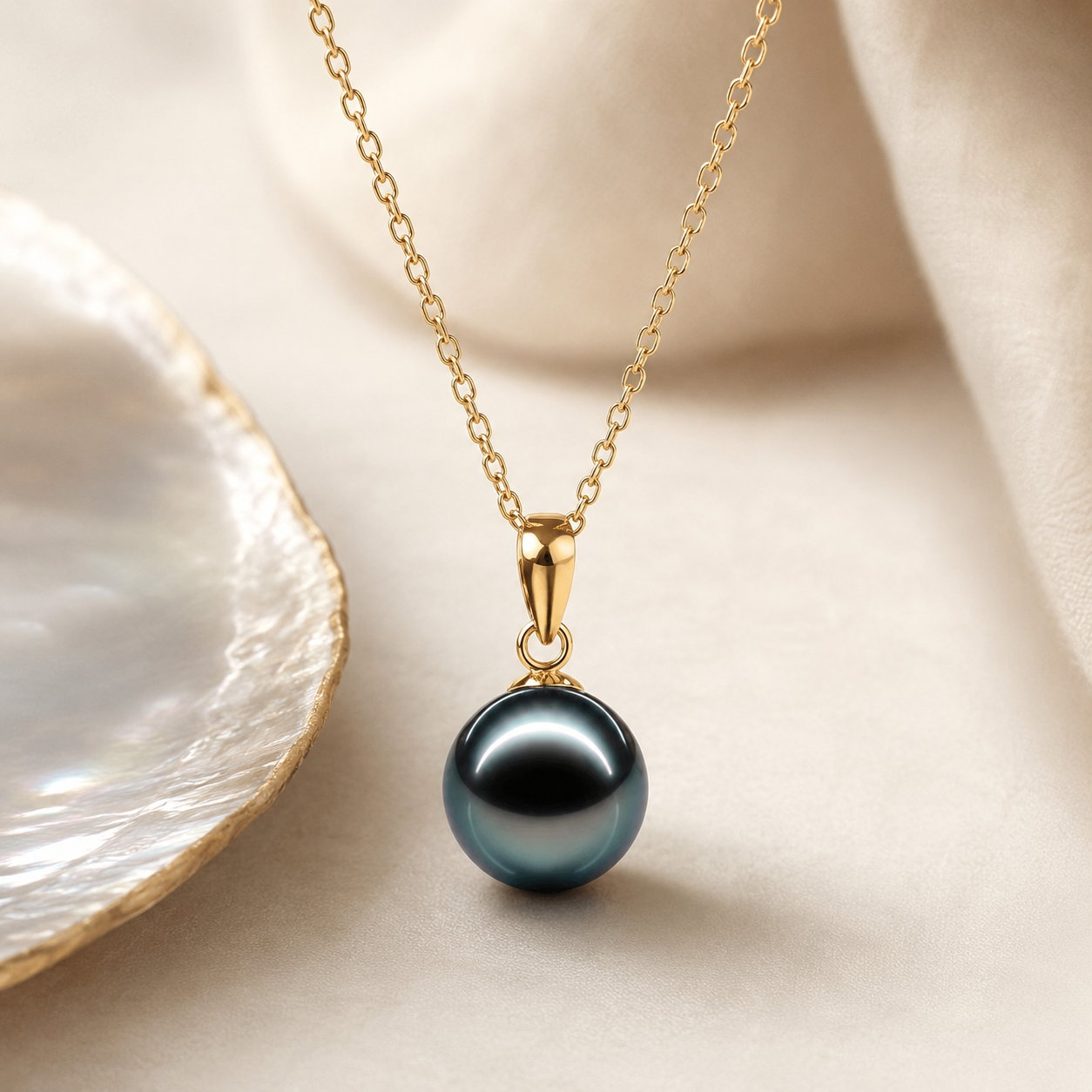 Pendentif Perle de Tahiti Noire – Or 18K