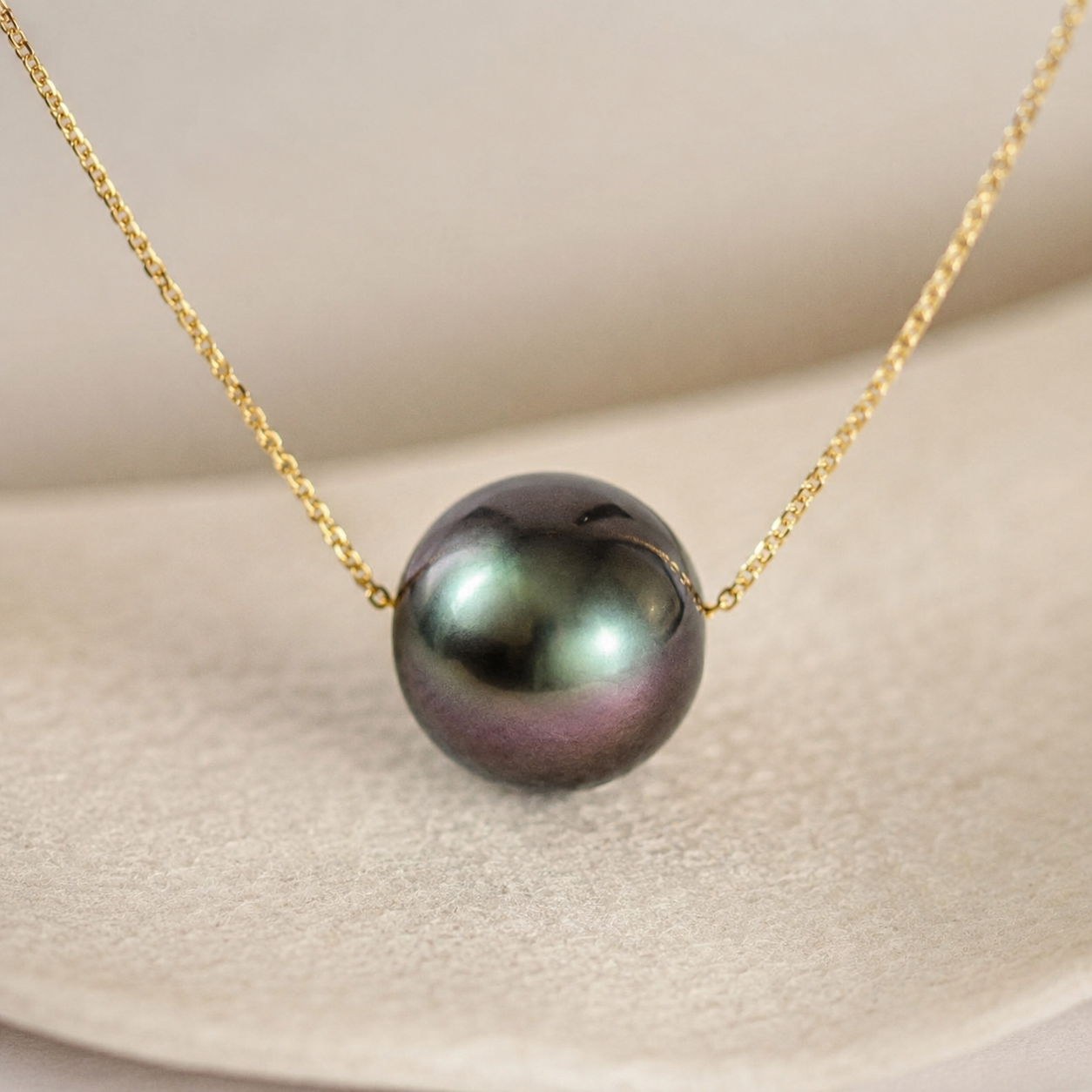 Collier Pendentif Perle de Tahiti Noire 9-10 mm – Argent 925