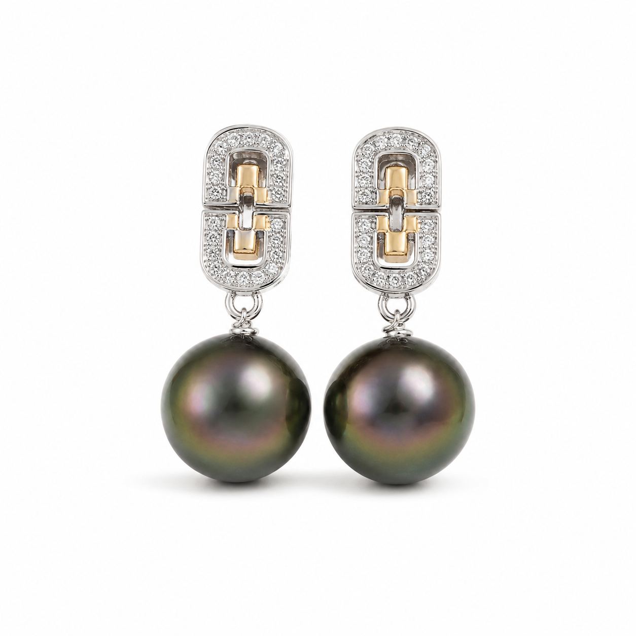 Boucles d'Oreilles Perle de Tahiti Verte 9-11 mm – Argent 925