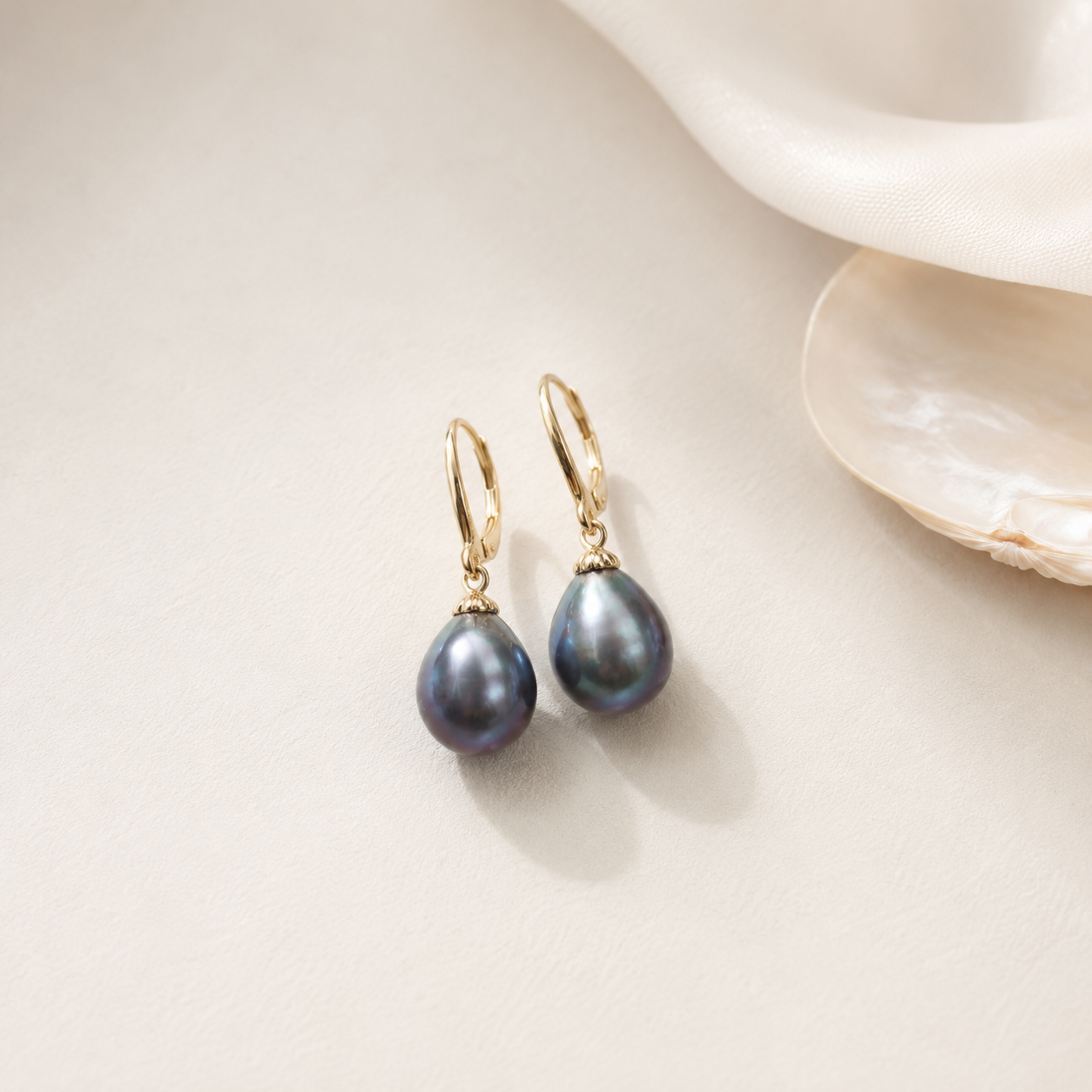 Boucles d'Oreilles Perle de Tahiti Baroque 10-13 mm – Argent 925