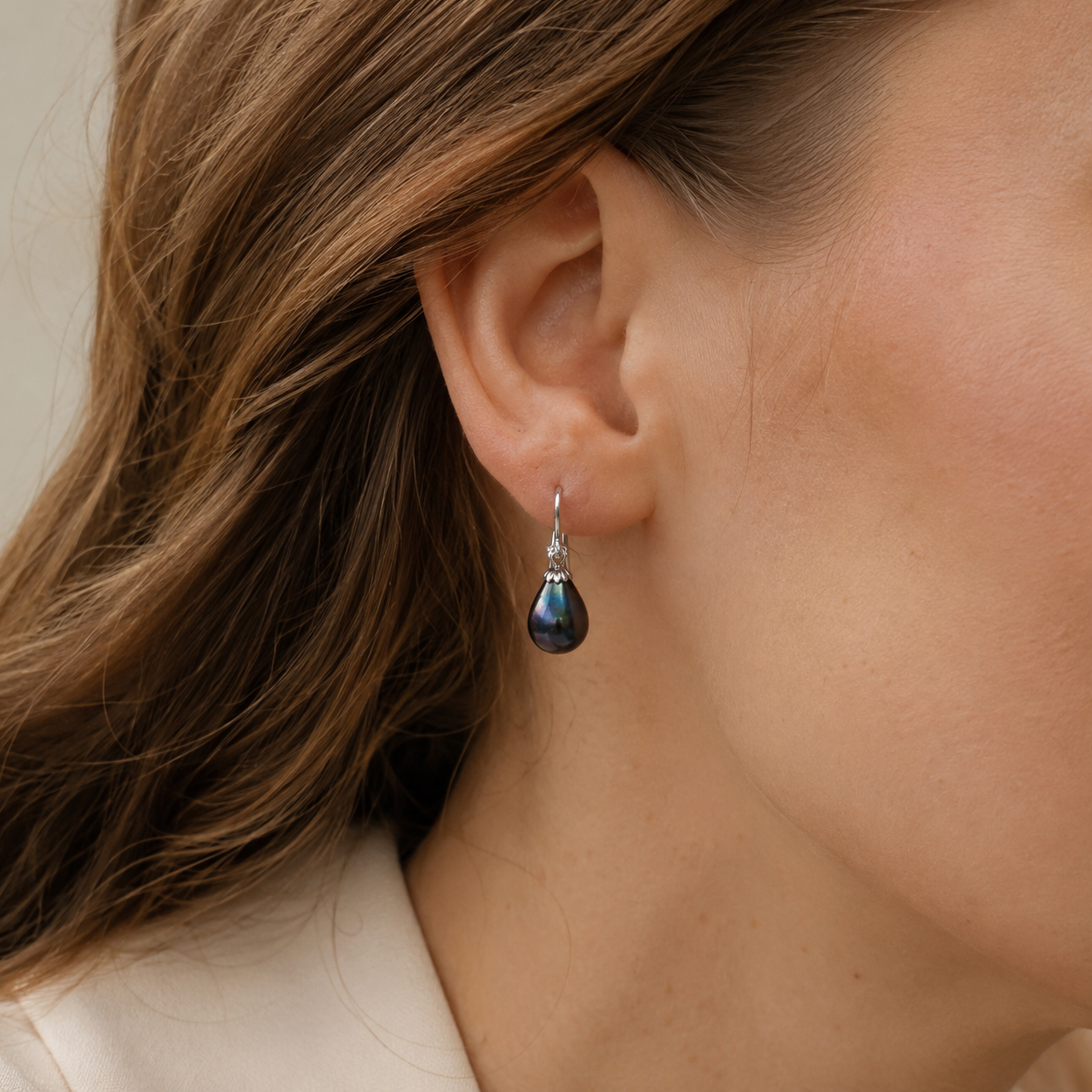 Boucles d'Oreilles Perle de Tahiti Baroque 10-12 mm – Argent 925