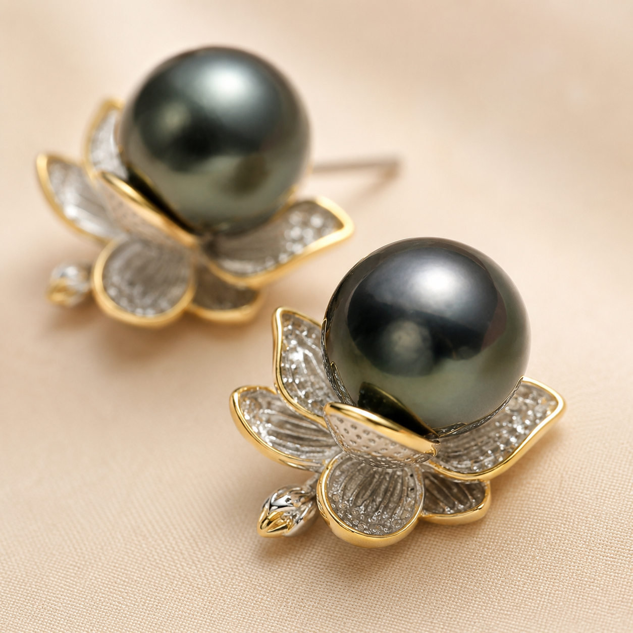 Parure Perle de Tahiti Verte 9-10 mm – Argent 925