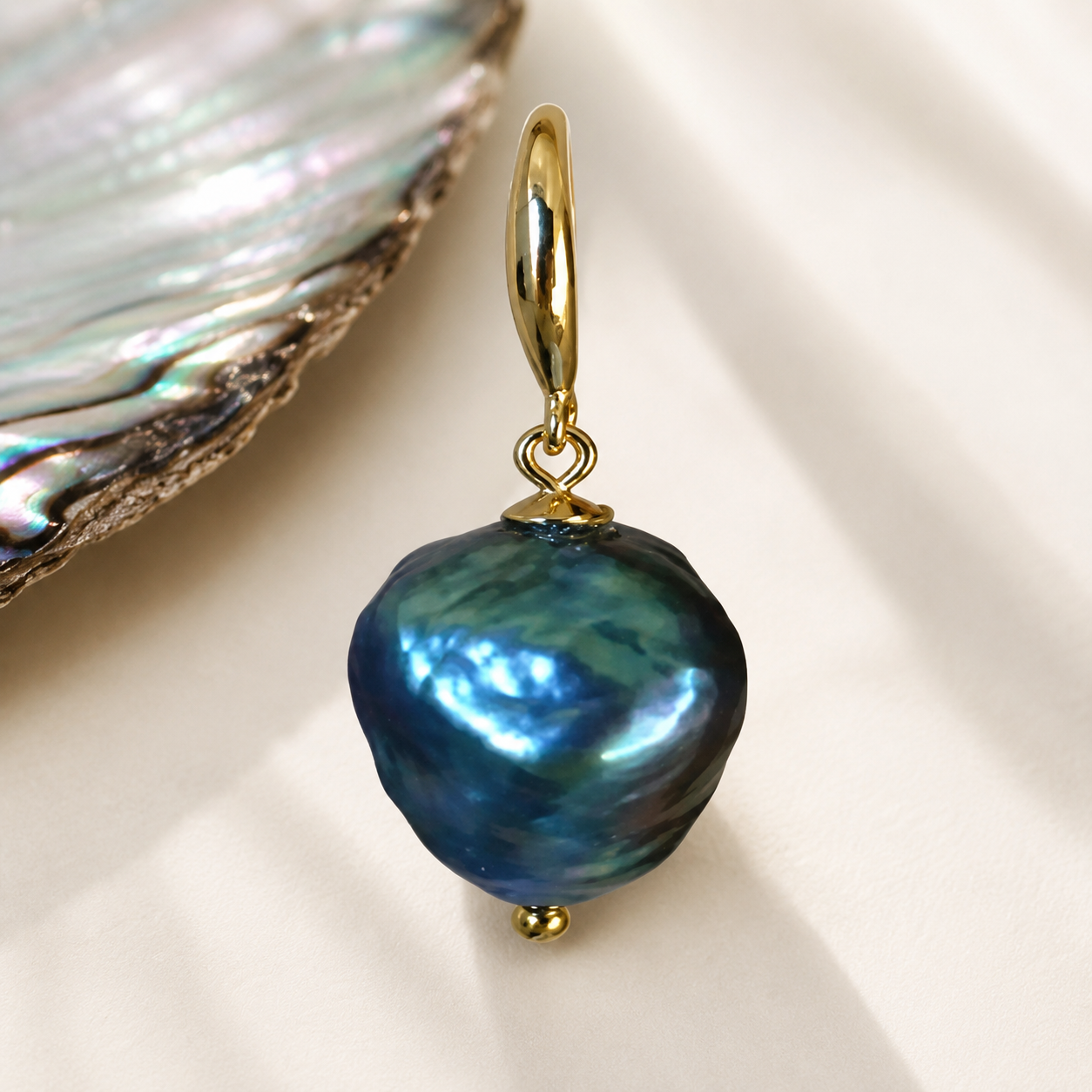 Boucles d'Oreilles Perle de Tahiti Baroque – Or 18K