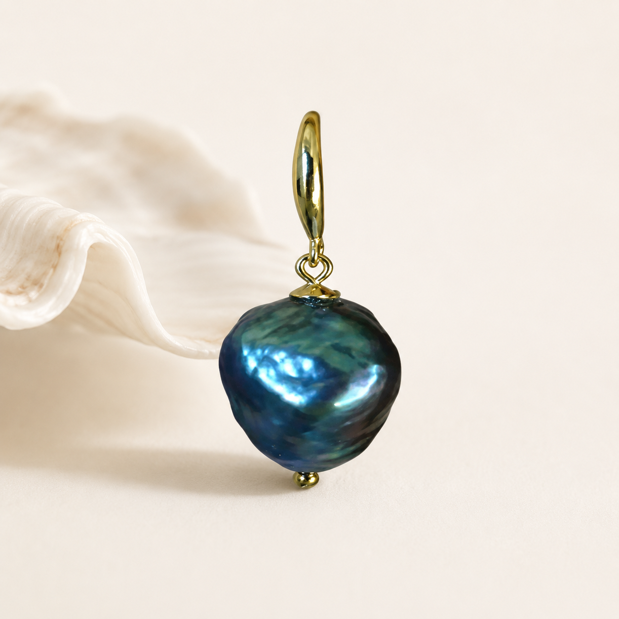 Boucles d'Oreilles Perle de Tahiti Baroque – Or 18K
