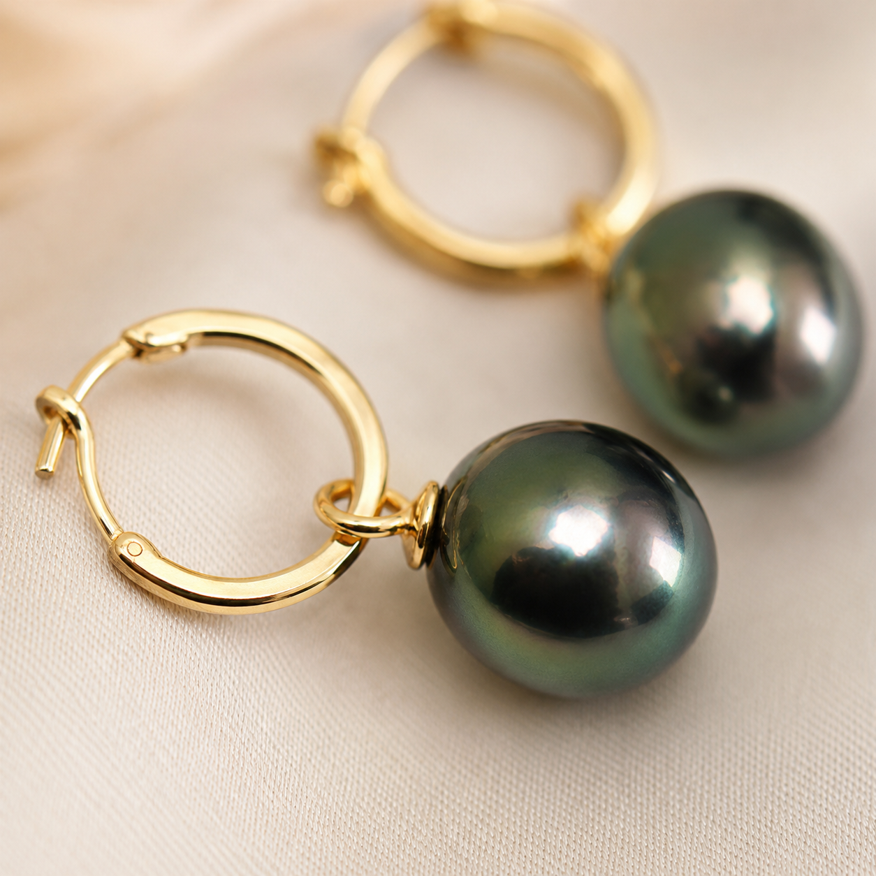 Boucles d'Oreilles Perle de Tahiti Baroque 16 mm – Or 18K