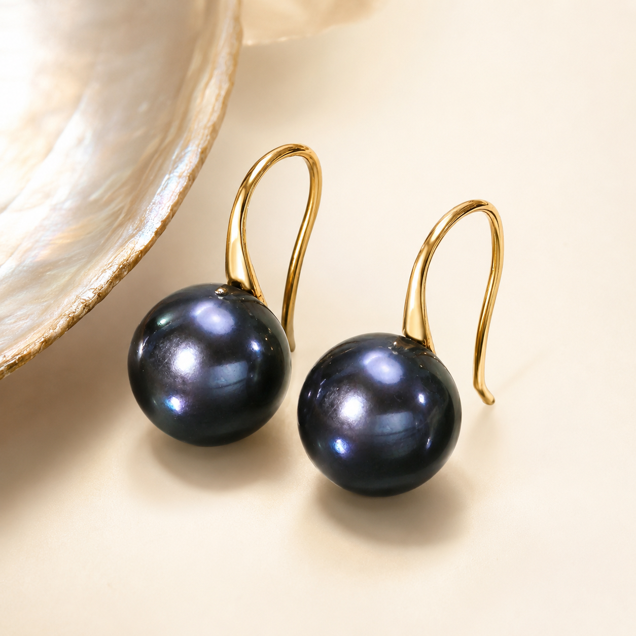 Boucles d'Oreilles Perle de Tahiti AAAA 8-9 mm