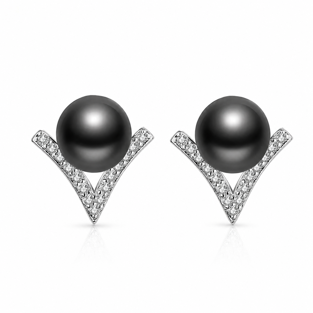 Puces d'Oreilles Perle de Tahiti Noire Argent 925 – Luxe