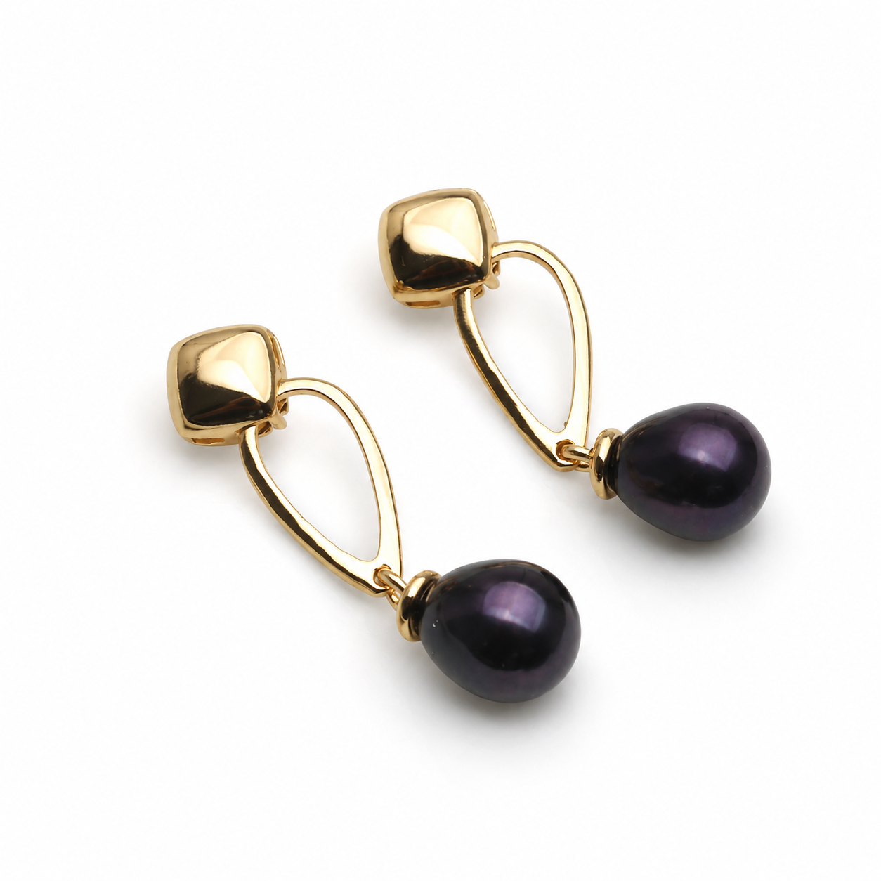 Boucles d'Oreilles Perle de Tahiti Noire de Culture