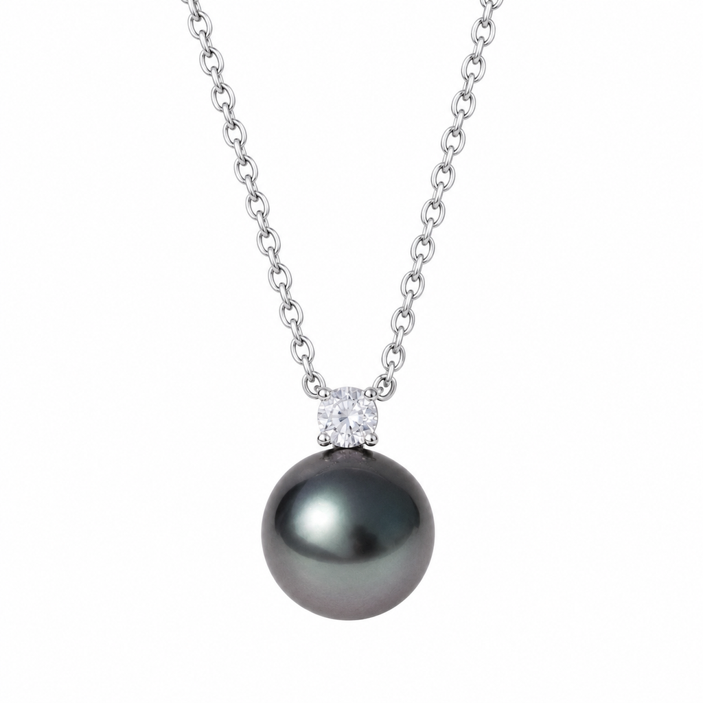 Collier Perles de Tahiti – 11–12 mm Or Blanc 10K