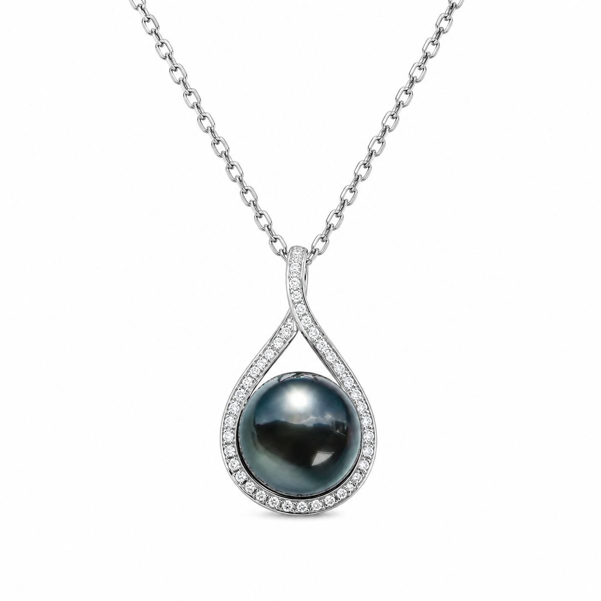 Collier avec Une Perle de Tahiti – 11–12 mm Argent