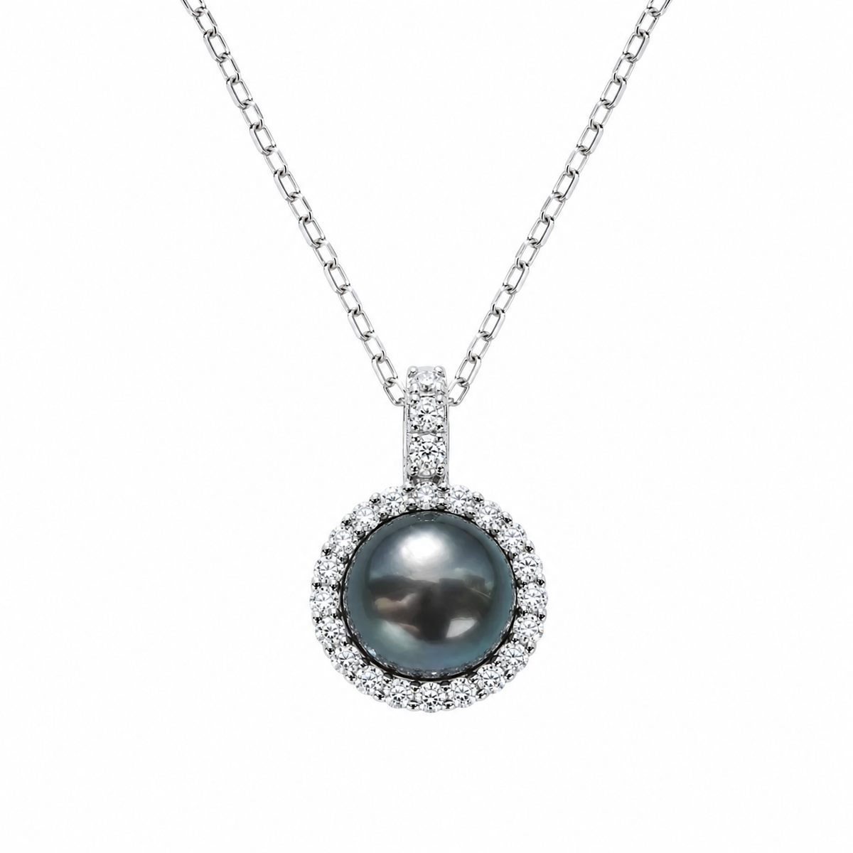 Perle Noire de Tahiti Pendentif – 12–13 mm Argent