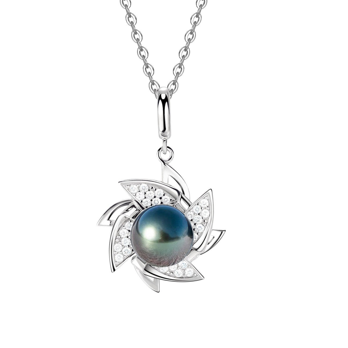 Pendentif Perle de Tahiti – Fleur Ciselée Métal Doré – Nacréa Tahiti