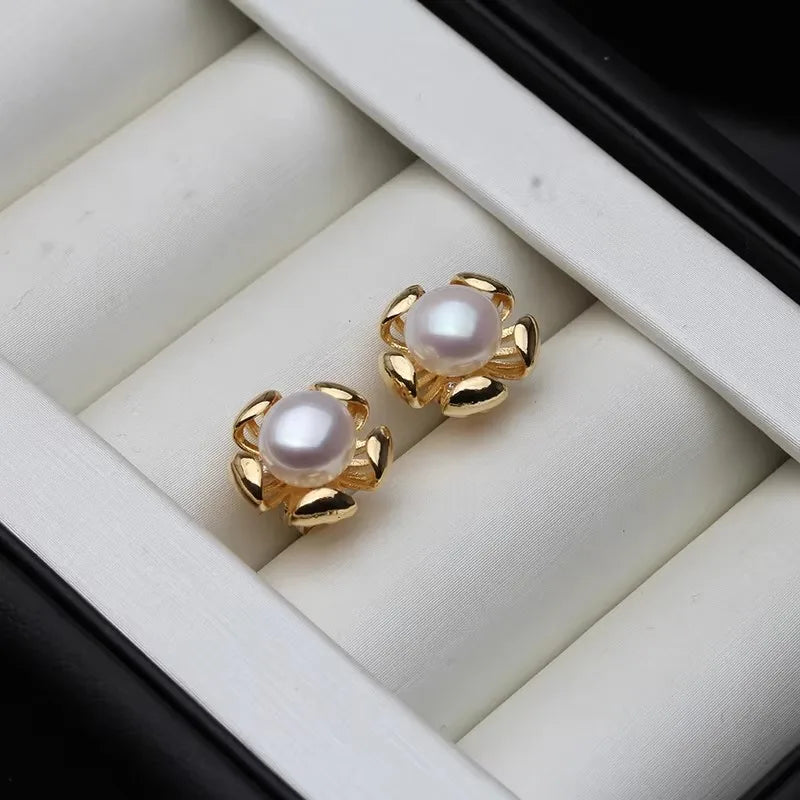 Puces d'Oreilles Perle de Tahiti Noire – Argent 925