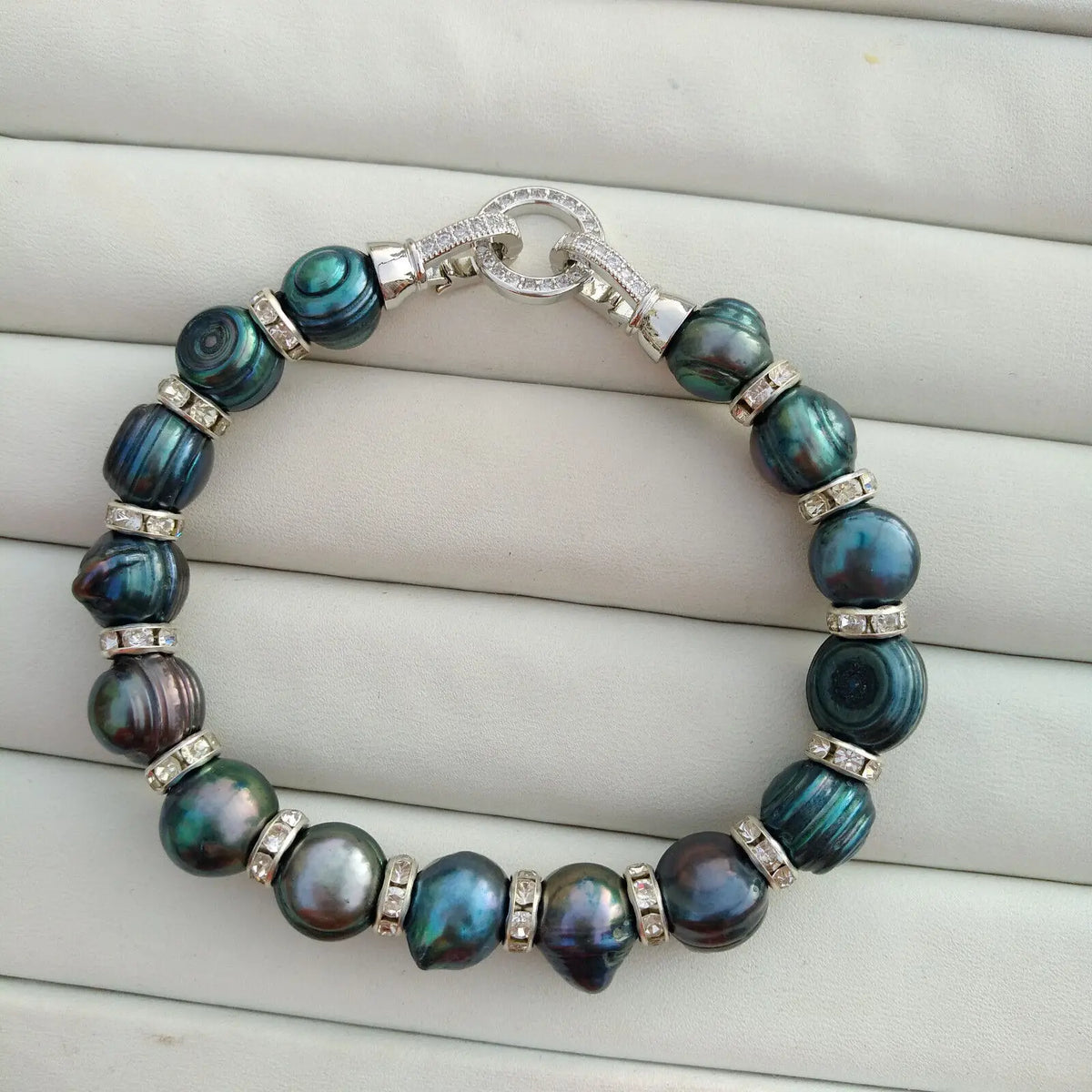 Bracelets Perles de Tahiti – 8–10 mm Argent – Nacréa Tahiti