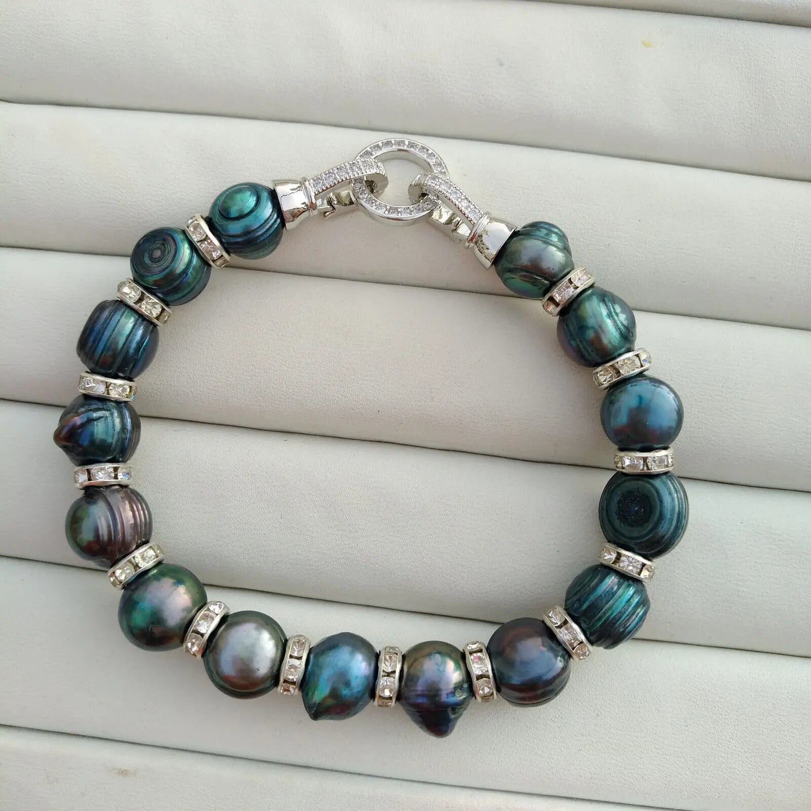 Bracelets Perles de Tahiti – 8–10 mm Argent – Nacréa Tahiti
