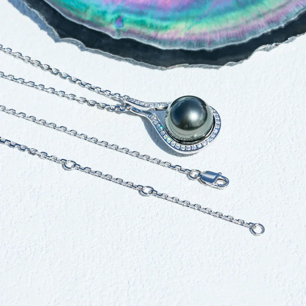 Collier avec Une Perle de Tahiti – 11–12 mm Argent – Nacréa Tahiti