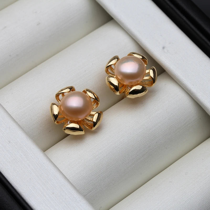 Puces d'Oreilles Perle de Tahiti Noire – Argent 925