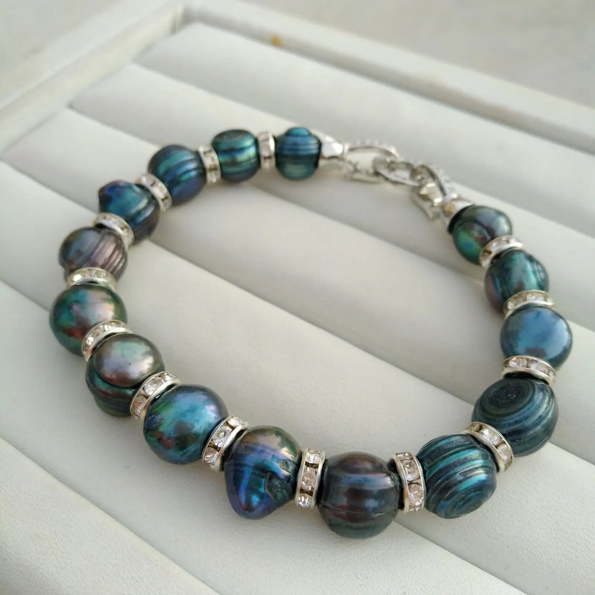 Bracelets Perles de Tahiti – 8–10 mm Argent – Nacréa Tahiti