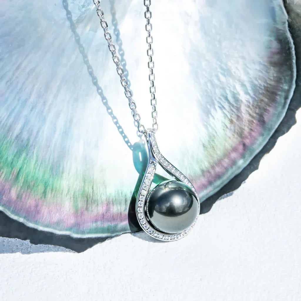 Collier avec Une Perle de Tahiti – 11–12 mm Argent – Nacréa Tahiti