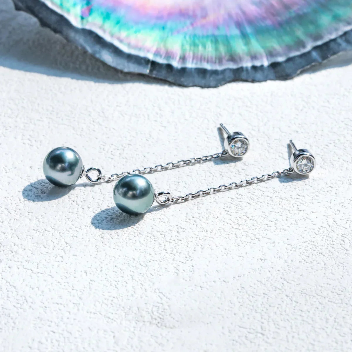 Boucles d'oreilles Perle de Tahiti – 9–10 mm Argent – Nacréa Tahiti