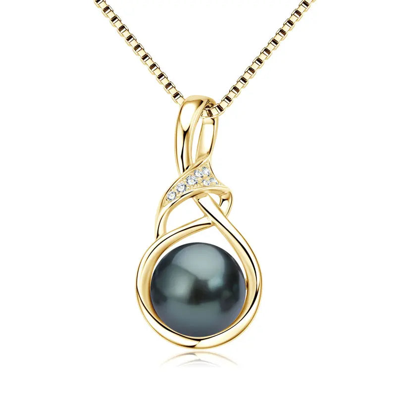 Collier Perle de Tahiti Noire Infini – Argent 925