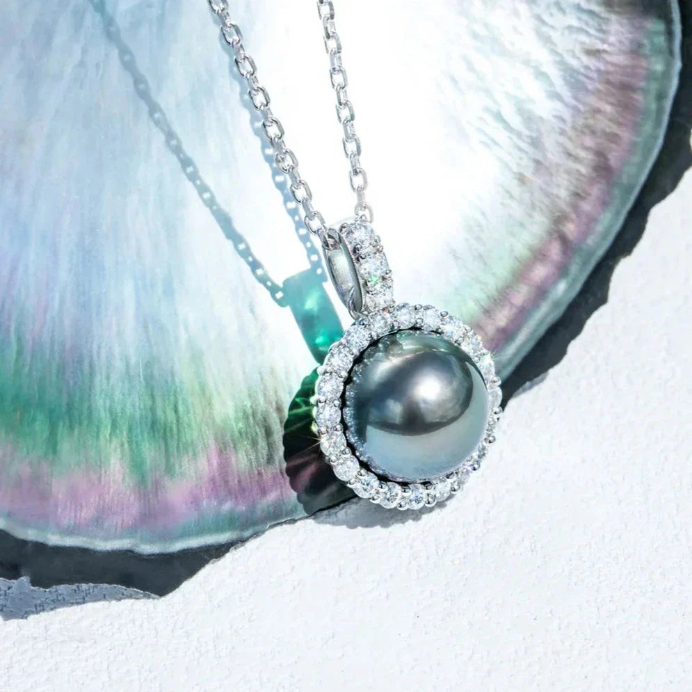 Perle Noire de Tahiti Pendentif – 12–13 mm Argent – Nacréa Tahiti