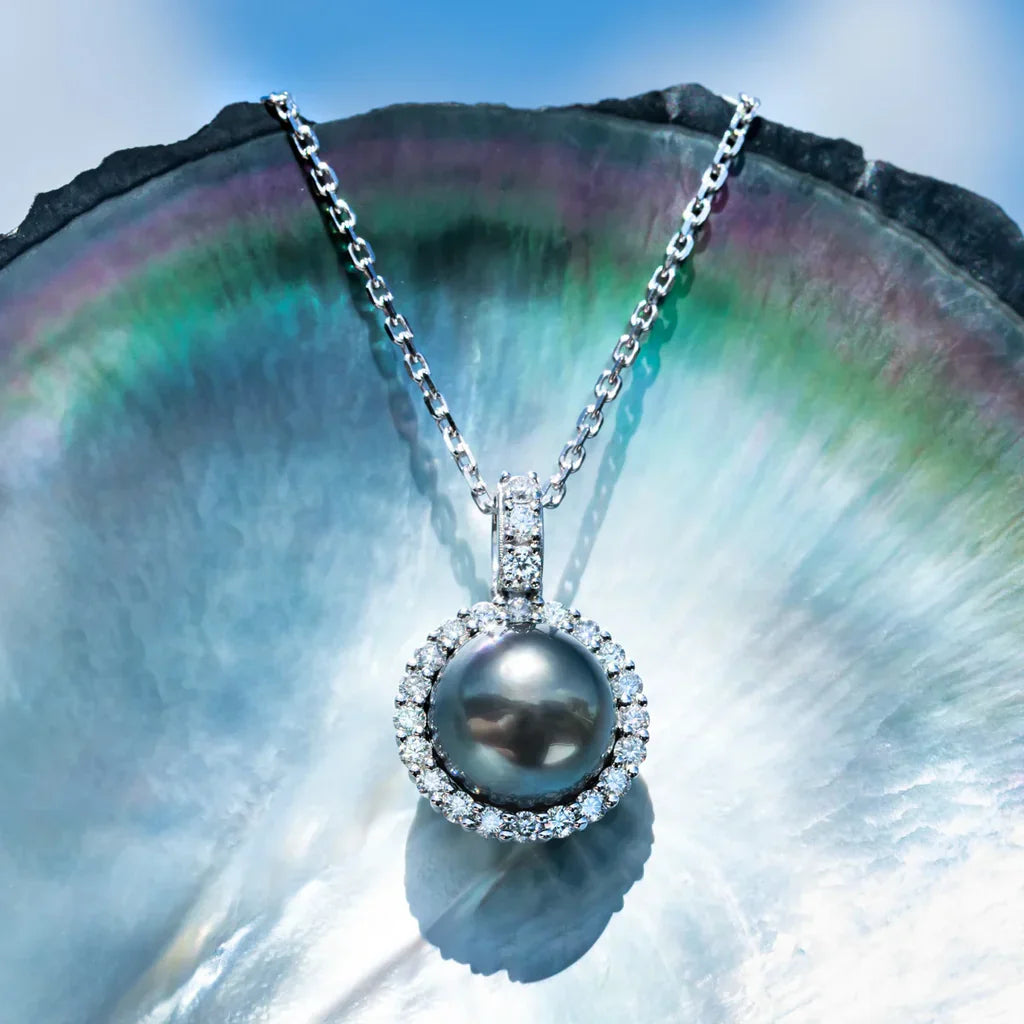 Perle Noire de Tahiti Pendentif – 12–13 mm Argent – Nacréa Tahiti