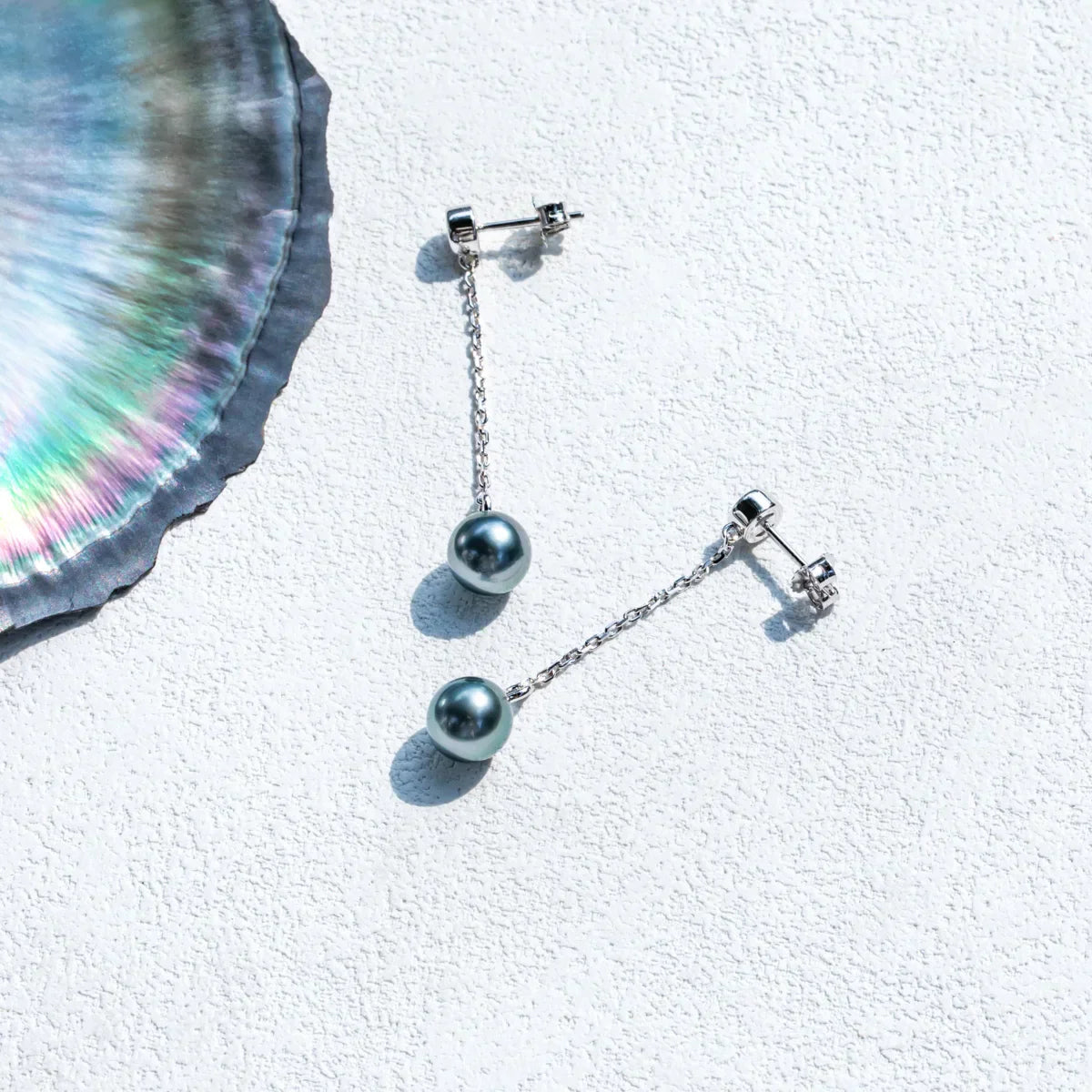 Boucles d'oreilles Perle de Tahiti – 9–10 mm Argent – Nacréa Tahiti