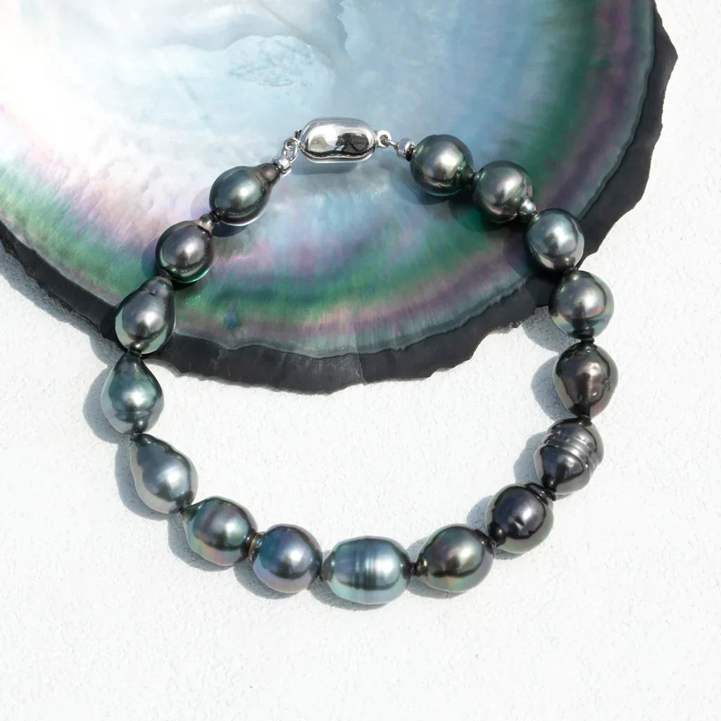 Bracelet de Perles de Tahiti – 8–10 mm Argent 925 – Nacréa Tahiti