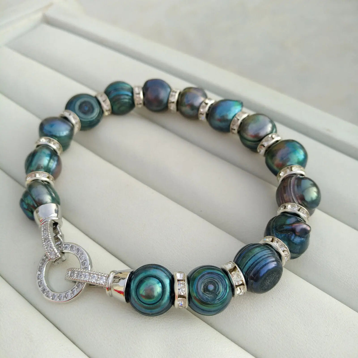 Bracelets Perles de Tahiti – 8–10 mm Argent – Nacréa Tahiti