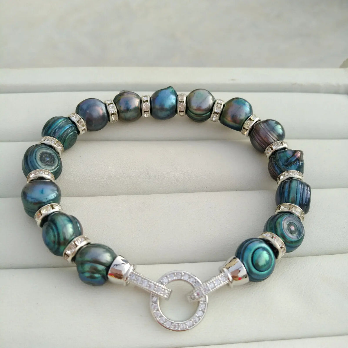 Bracelets Perles de Tahiti – 8–10 mm Argent – Nacréa Tahiti