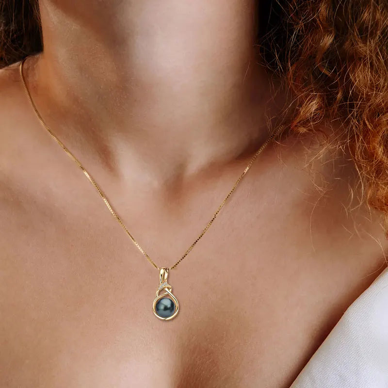 Collier Perle de Tahiti Noire Infini – Argent 925