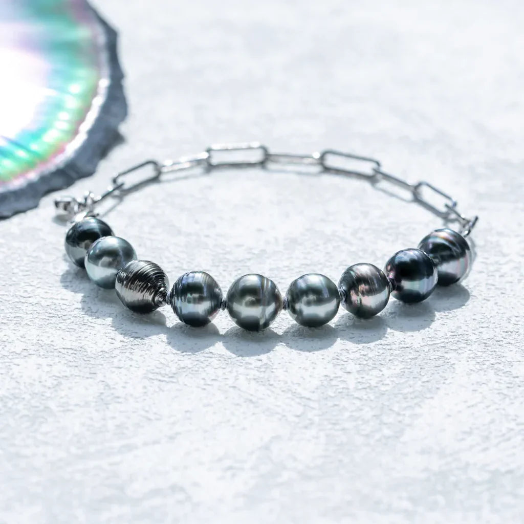 Bracelet en Perle de Tahiti – 8–9 mm Argent – Nacréa Tahiti