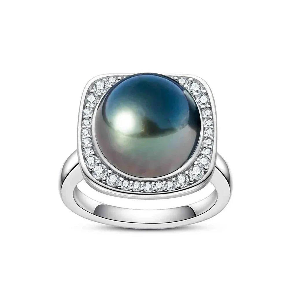 Bague avec Perle de Tahiti – 12–13 mm Argent – Nacréa Tahiti