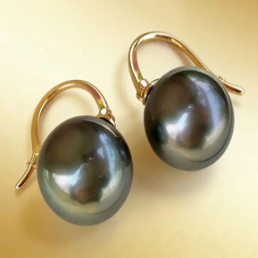 Boucles d'Oreilles Perle de Tahiti 16 mm – Or 18K
