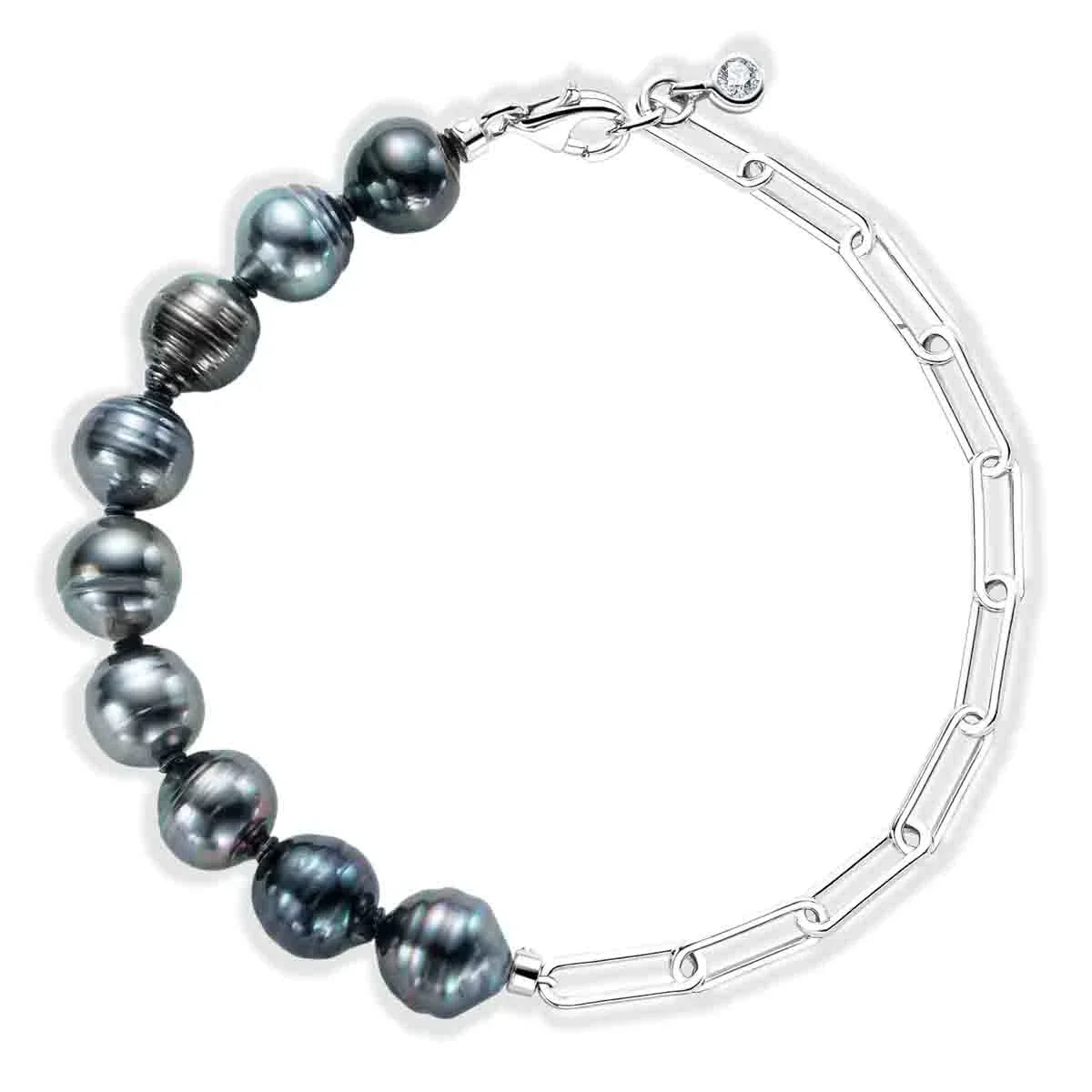 Bracelet en Perle de Tahiti – 8–9 mm Argent – Nacréa Tahiti