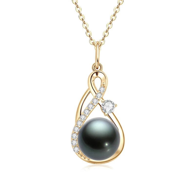 Collier Perle de Tahiti Noire Infini – Argent 925