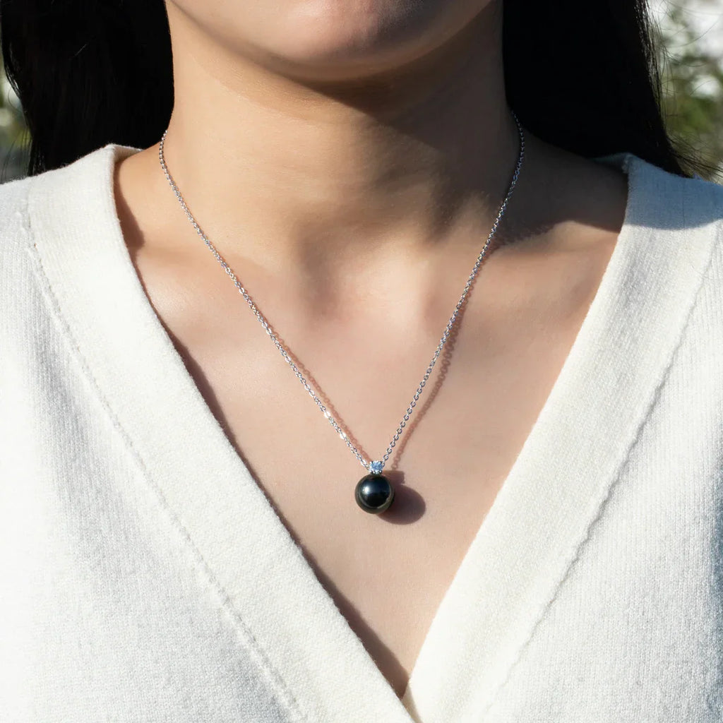 Collier Perles de Tahiti – 11–12 mm Or Blanc 10K – Nacréa Tahiti