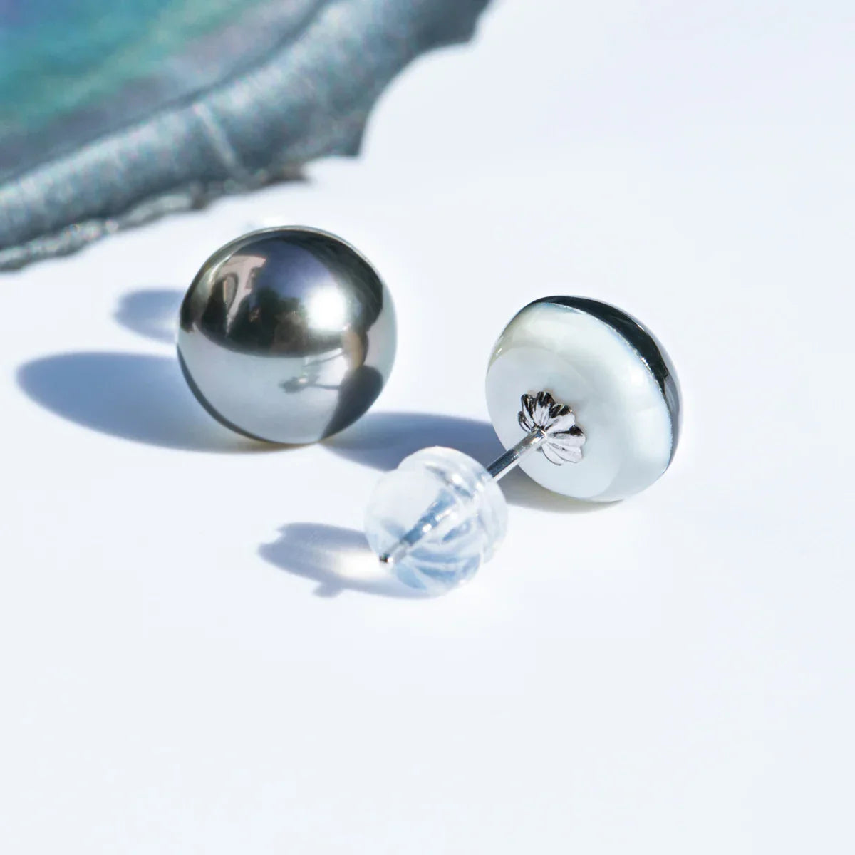 Boucles d'oreilles Perle de Tahiti – 9–10 mm Or Blanc 18K – Nacréa Tahiti