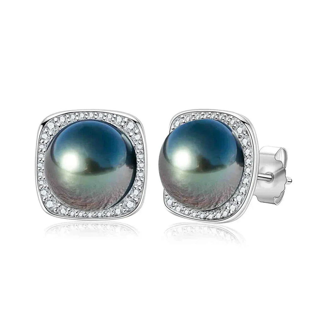 Boucles d'oreilles Perle de Tahiti – 9–10 mm Argent AAAA – Nacréa Tahiti