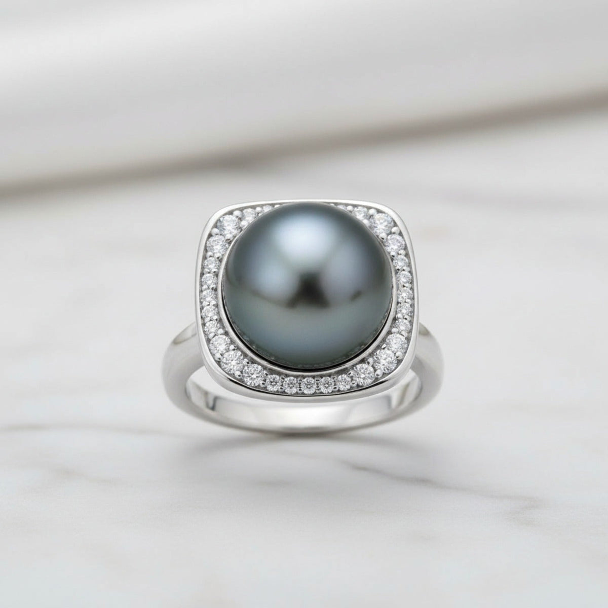 Bague avec Perle de Tahiti – 12–13 mm Argent – Nacréa Tahiti