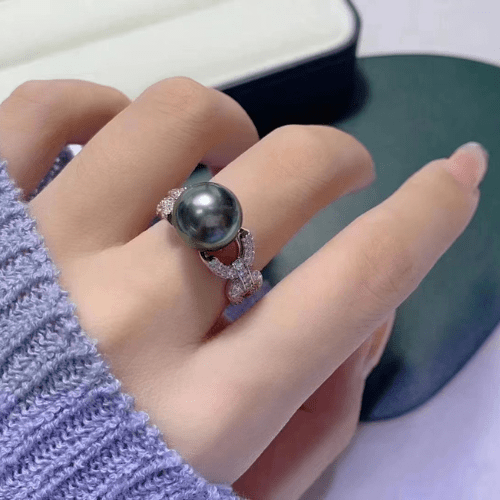 Bague Argent Perle de Tahiti – 11–12 mm – Nacréa Tahiti