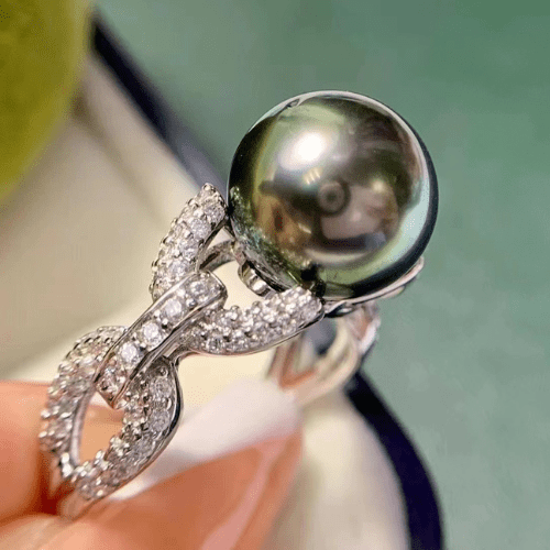 Bague Argent Perle de Tahiti – 11–12 mm – Nacréa Tahiti