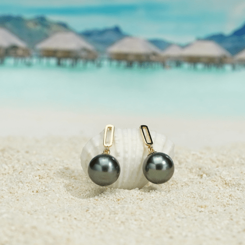 Perle de Tahiti Boucles D'Oreille – 8–9 mm Or 18K – Nacréa Tahiti