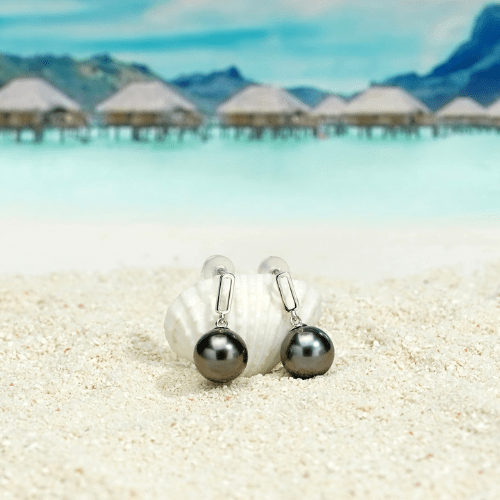Perle de Tahiti Boucles D'Oreille – 8–9 mm Or 18K – Nacréa Tahiti