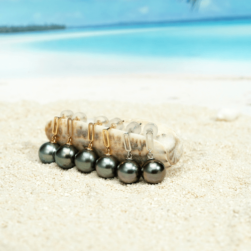 Perle de Tahiti Boucles D'Oreille – 8–9 mm Or 18K – Nacréa Tahiti