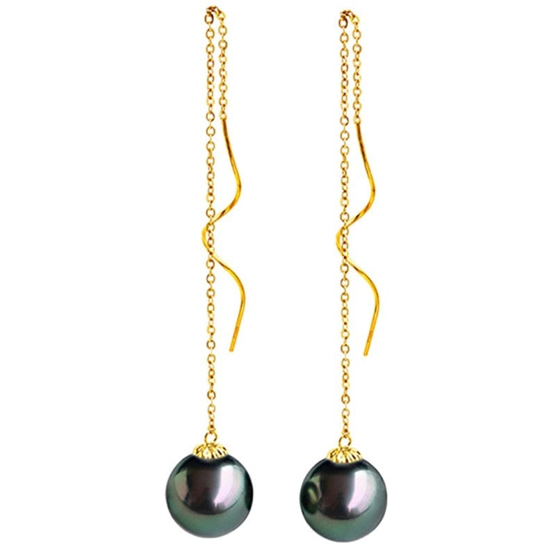 Boucles d'oreilles Perle de Tahiti – 9–10 mm Or 18K – Nacréa Tahiti