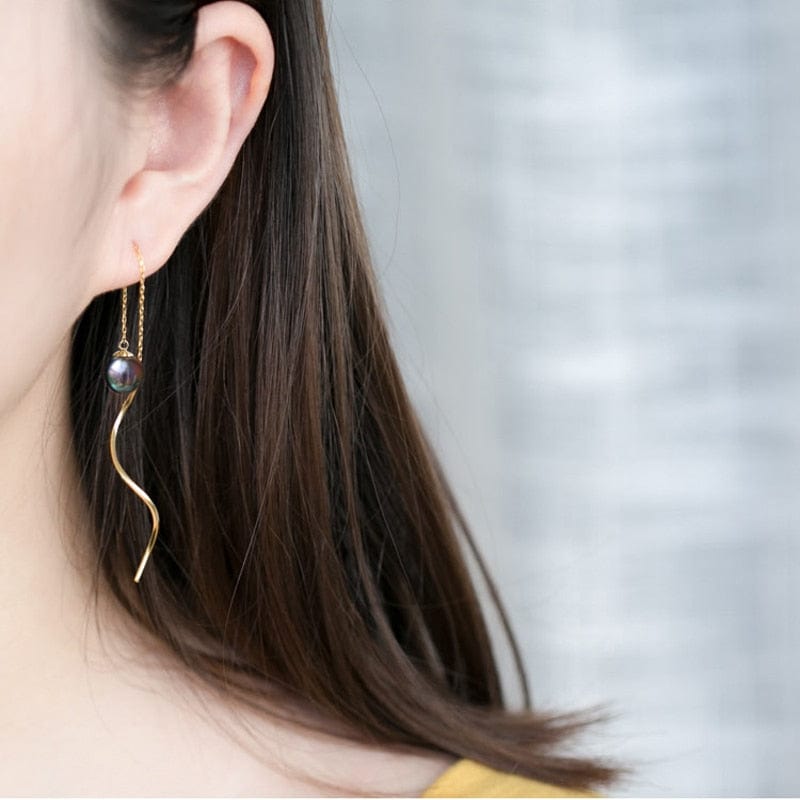 Boucles d'oreilles Perle de Tahiti – 9–10 mm Or 18K – Nacréa Tahiti